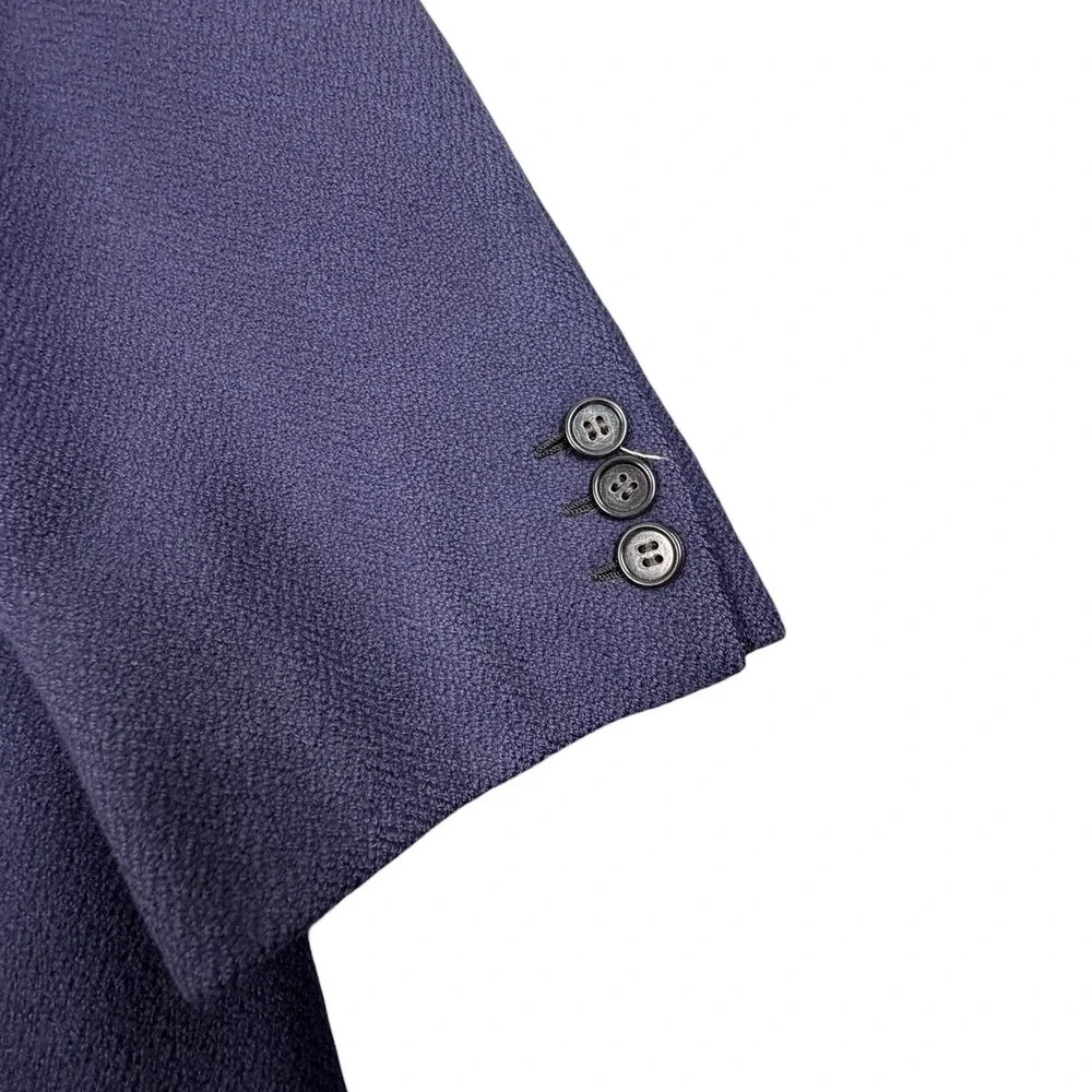 1950s Cashmere Patch Pocket Navy Blue Ireland Made Loomed Blazer 44R  Rockabilly